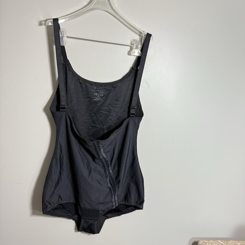 Isavela COMPREXXWEAR Compression Bodysuit Shapewear Black Hook & Eye Sz 3XL